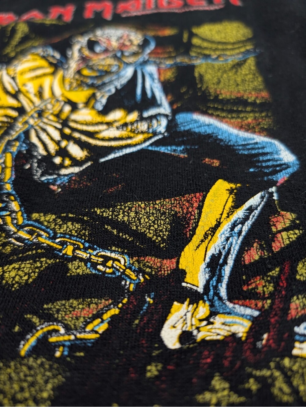 Piece of Mind Iron Maiden Sweatshirt Vintage 1980s Black M - Picture 2 of 8